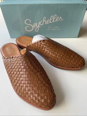 Seychelles Places To Go Cognac Leather Mules Flats 9